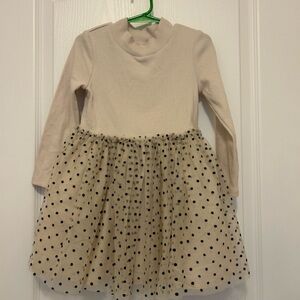GAP Cream and Black Polka Dot Girl Dress